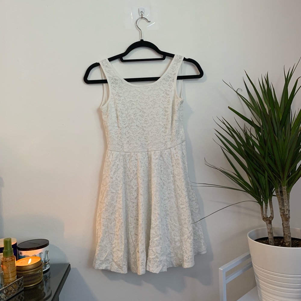 FREE WITH BUNDLE White Lace Mini Sundress
